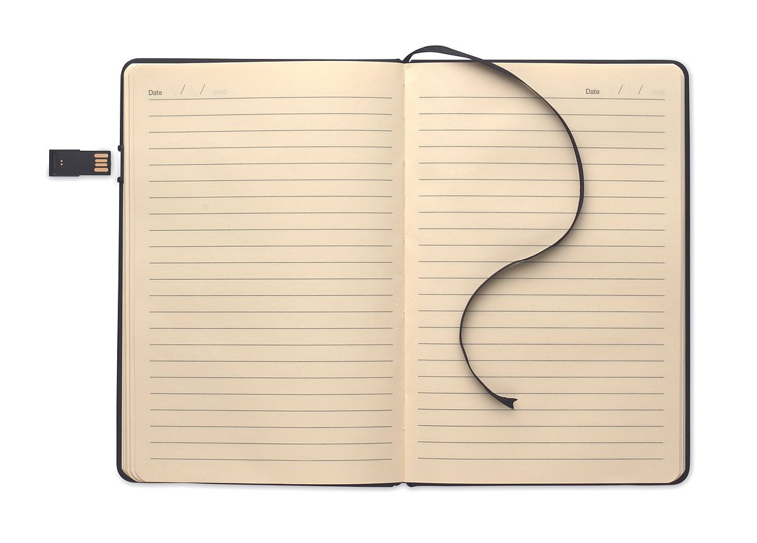 DIN A5 Notizbuch inkl. USB Luongi