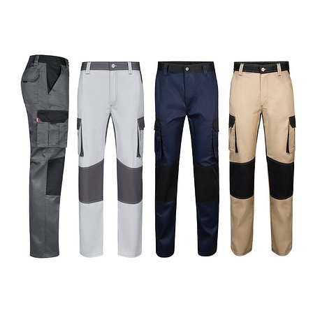 Zweifarbige Twill-Hose mit mehreren Taschen (240 g/m²), aus Baumwolle (35%) und Polyester (65%) Walbrg
