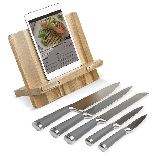Kochbuchständer mit 5 Messern Warlinga