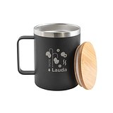 Becher aus 90% recyceltem Edelstahl mit Bambusdeckel Ylandri