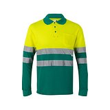 Zweifarbiges Piqué-Poloshirt (150g/m²) mit langen Ärmeln, aus Baumwolle (55%) und Polyester (45%) Annicas