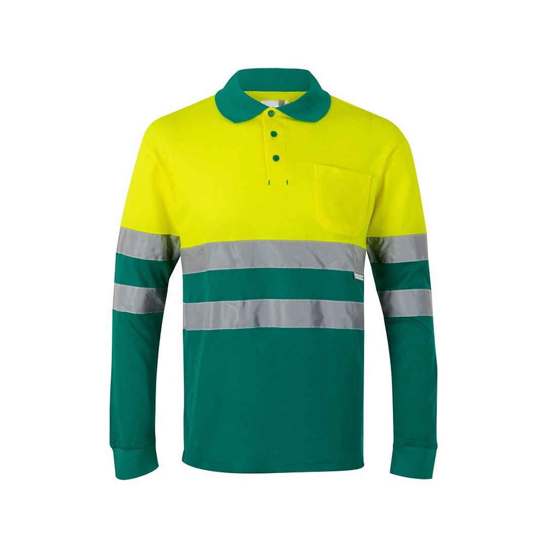 Zweifarbiges Piqué-Poloshirt (150g/m²) mit langen Ärmeln, aus Baumwolle (55%) und Polyester (45%) Annicas