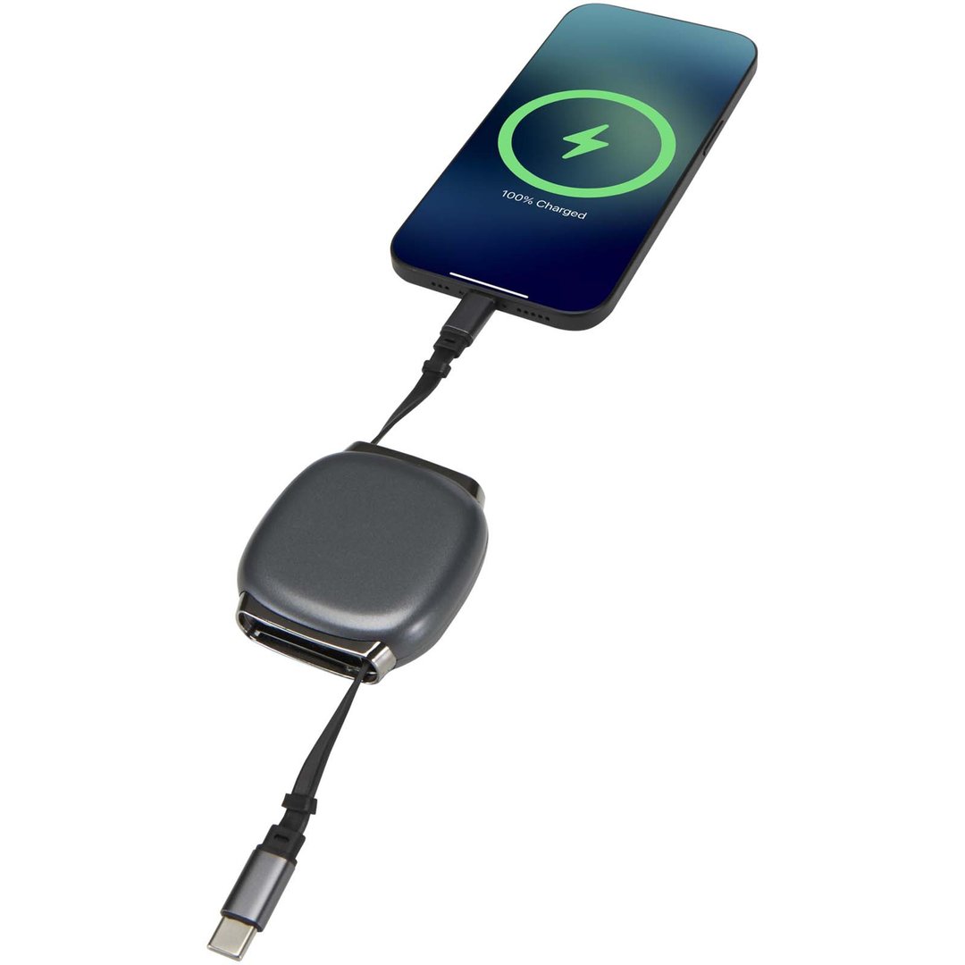 100 W CarPlay-Kabel aus recyceltem Kunststoff mit einziehbarer Leitung und PD-Ladefunktion - Orenan