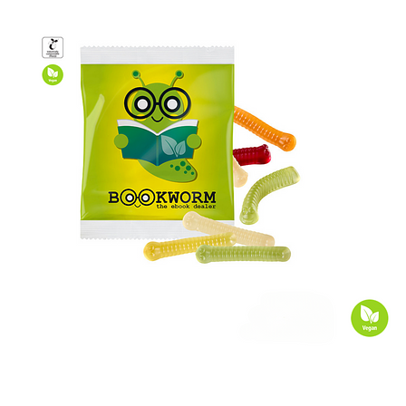 Individuelles VEGANES Fruchtgummi 30 g– Persönliche Formen und Aromen für Ihr Event