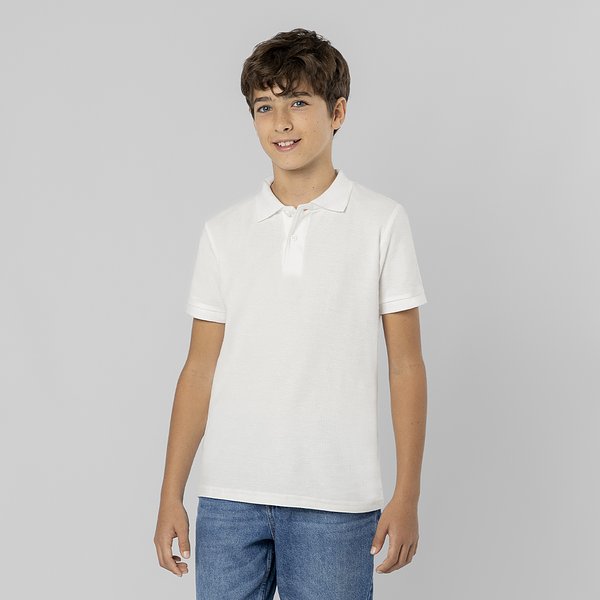 Kinder Weiss Polo-Shirt Idles