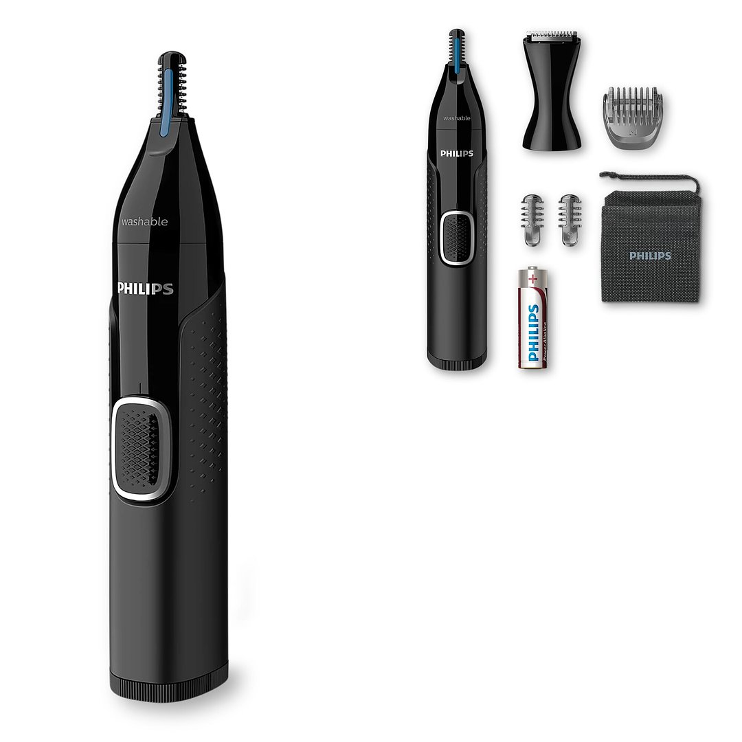 Philips Nasen-, Ohren- und Augenbrauentrimmer mit 5 Zubehörteilen Mensepen