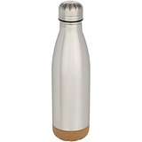 500 ml doppelwandige, vakuumisolierte Trinkflasche aus Edelstahl mit Korkdetails - Steia