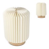faltbare Papier LED-Lampe Aurora auf Holzsockel, 22cm Leycian