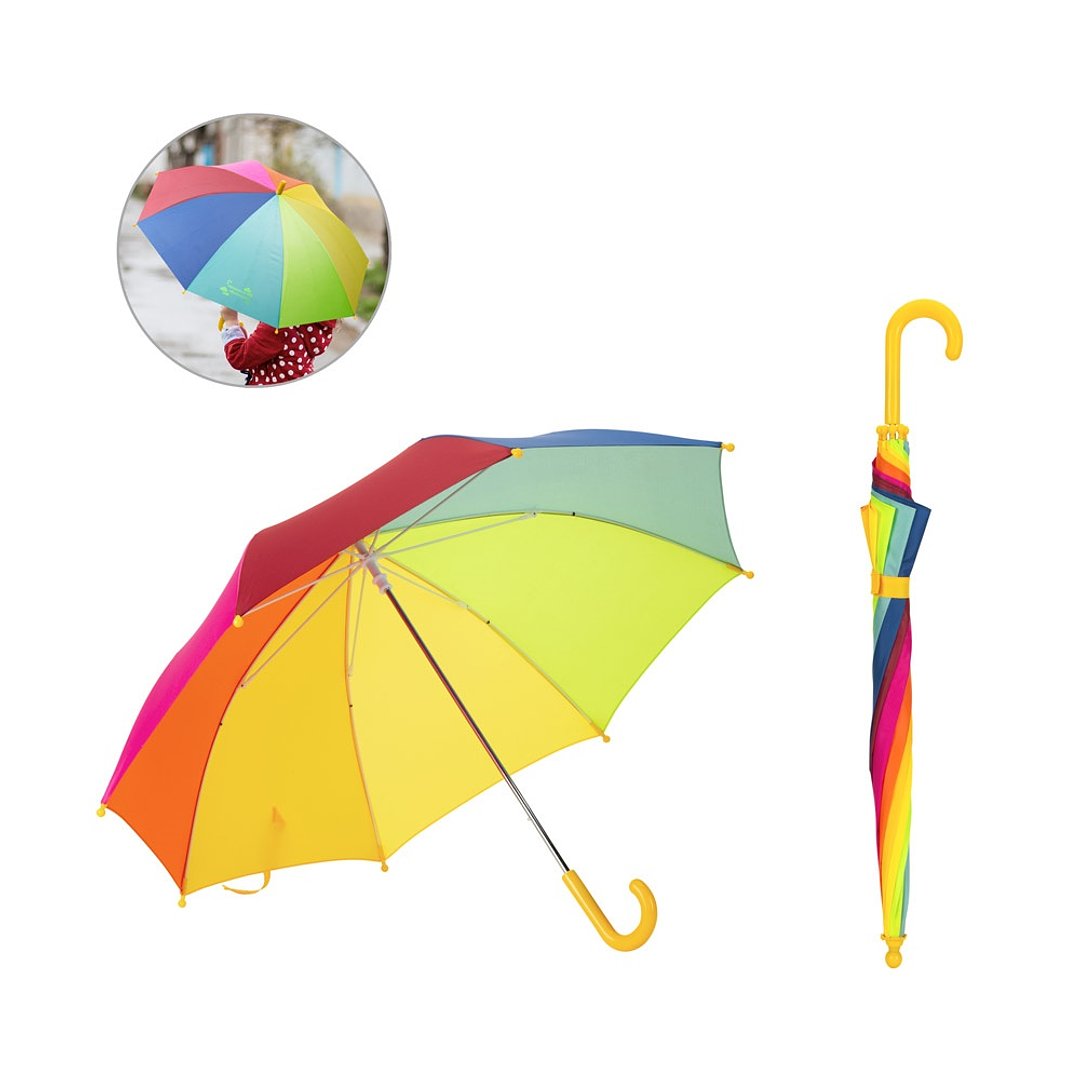 Kinderregenschirm, 19“, bunt, aus 190T Polyester Steilgi