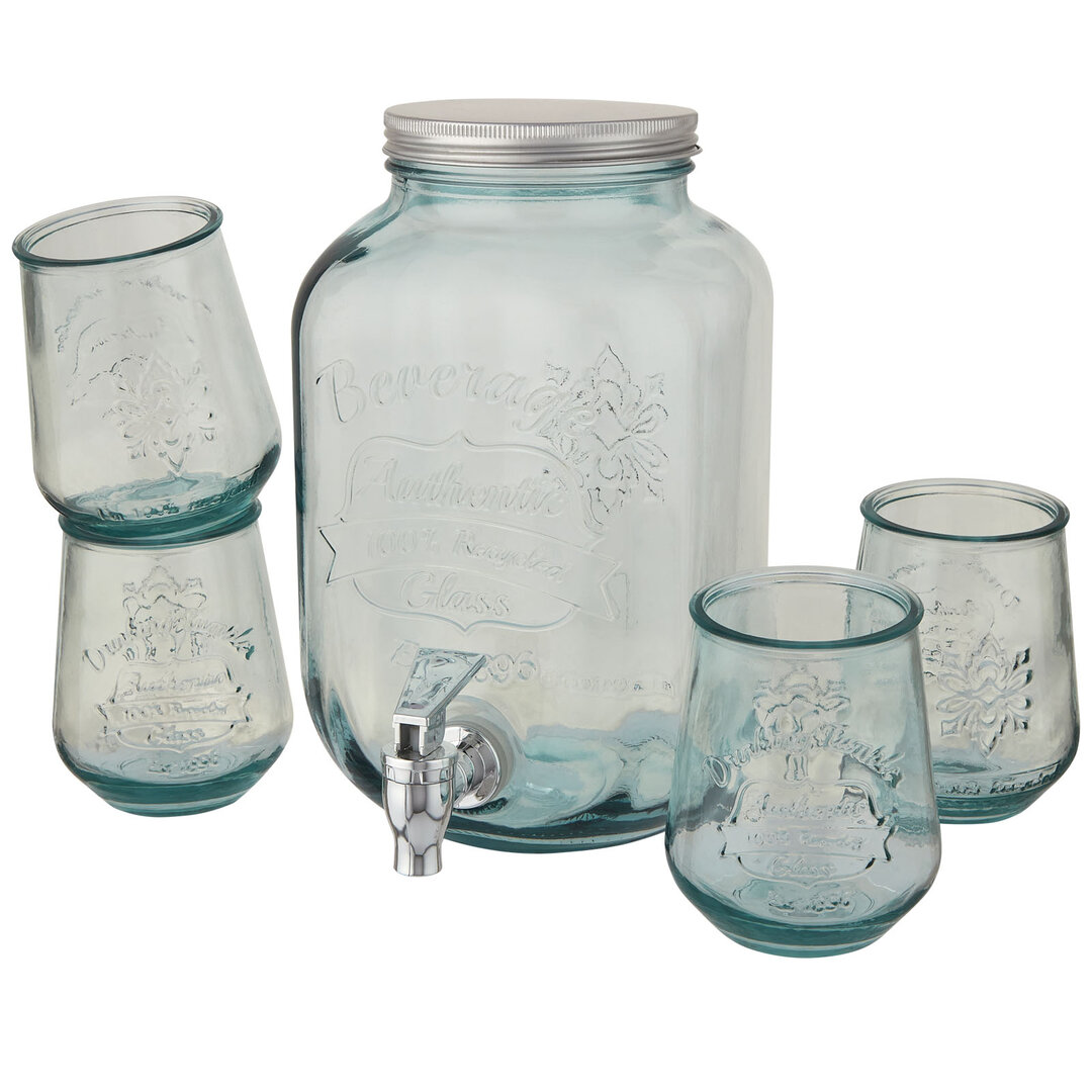 5-teiliges Set aus recyceltem Glas - Menst