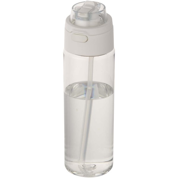700 ml RCS Trinkflasche aus recyceltem Kunststoff mit Multifunktionsdeckel und Klappstrohhalm - Vreilga