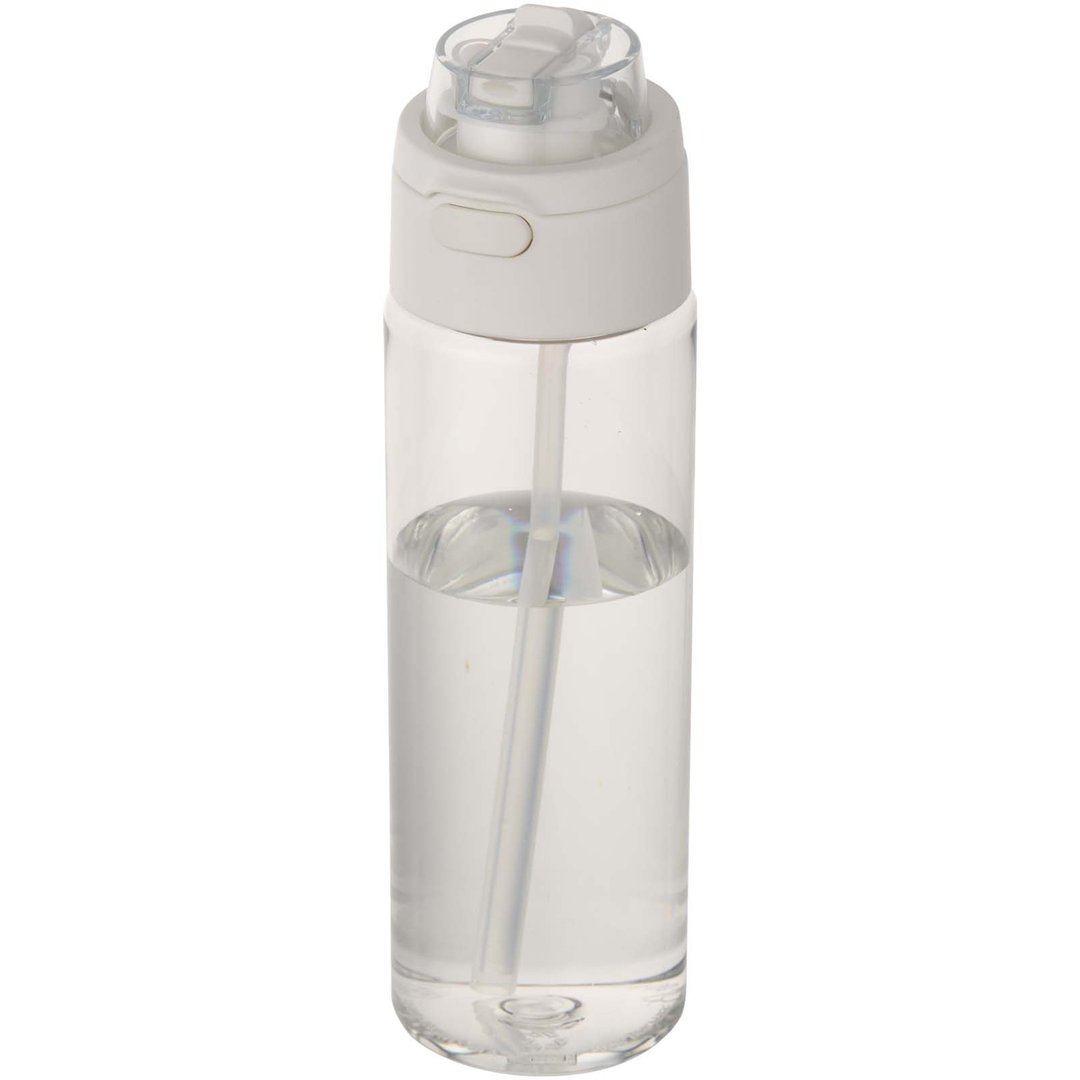700 ml RCS Trinkflasche aus recyceltem Kunststoff mit Multifunktionsdeckel und Klappstrohhalm - Vreilga