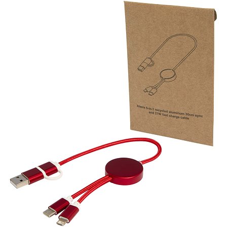 30 cm 5-in-1 Kabel aus recyceltem Kunststoff für Datenübertragung und 27W Schnellladung - Hate