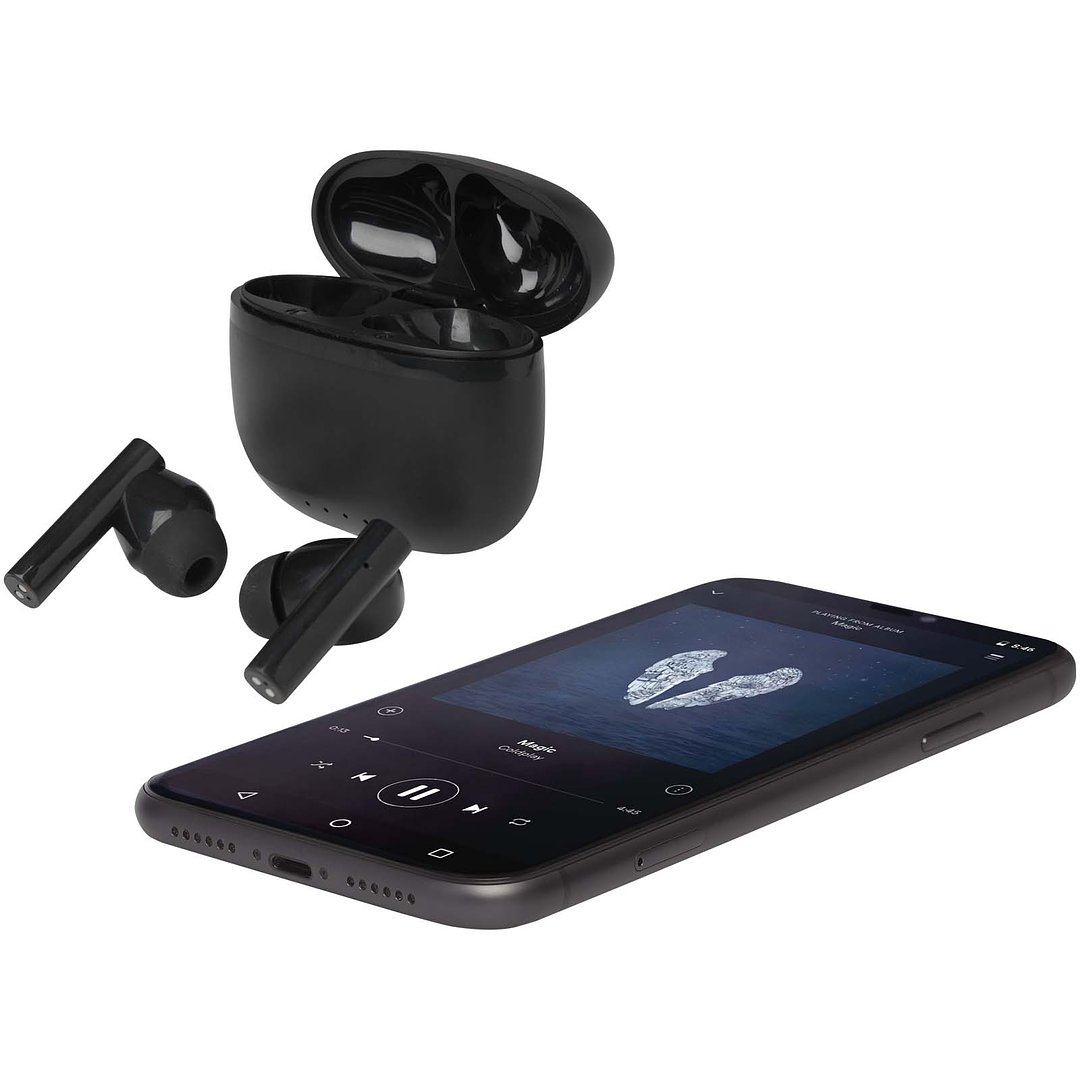 True Wireless Bluetooth® Headset aus recyceltem Kunststoff mit Silikon-Ohrstöpseln - Köbin