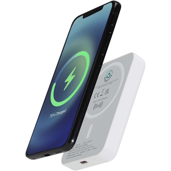 15 W 5.000 mAh magnetische kabellose Powerbank mit 20 W PD aus recyceltem Kunststoff - Vichtans