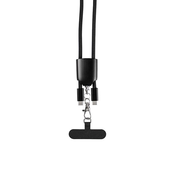 Lanyard mit Smartphone-Halterung, USB-C-Kabel und verschiedenen Adaptern aus recyceltem ABS und recyceltem TPE Giulan
