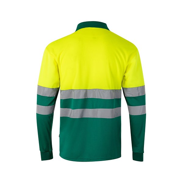 Zweifarbiges Poloshirt im Bird-Eye-Design (160g/m²) mit langen Ärmeln, aus Polyester (100%) Beatiani