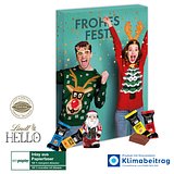 Adventskalender Lindt „HELLO“ Mini Stick Mix mit Santa, Inlay aus Papierfaser