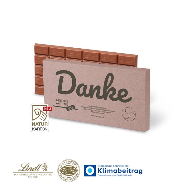 Premium Schokolade von Lindt, 100 g auf NATURKARTON