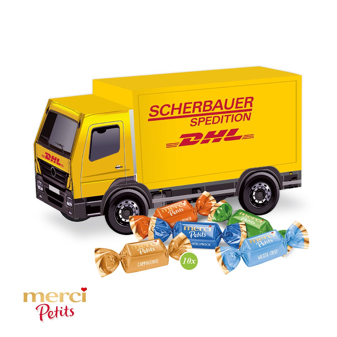 3D Präsent "LKW" mit Merci Petits