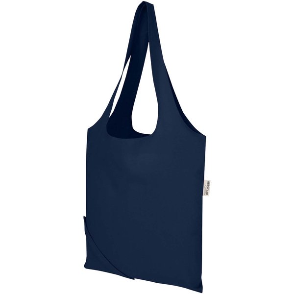 Blend 140 g/m², GRS-zertifizierte, faltbare Baumwoll Tragetasche, 7 l - Grin