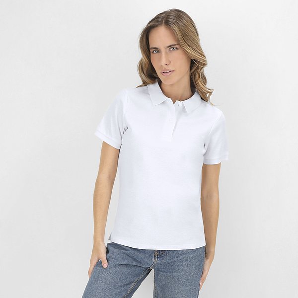 Erwachsene Frauen Weiss Polo-Shirt Idpan