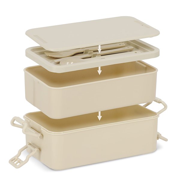 Doppelte Lunchbox mit Besteck Ylanin