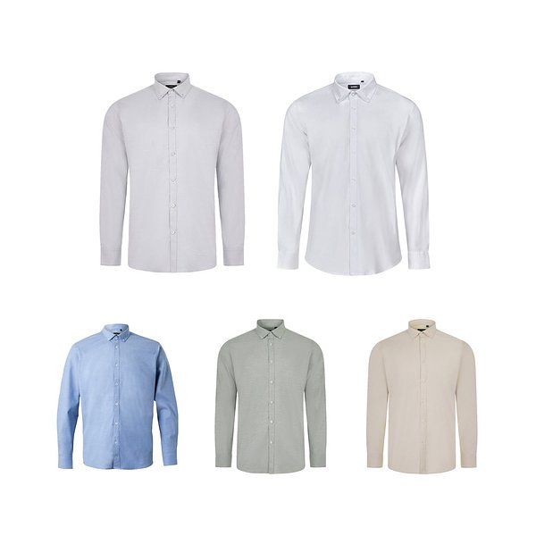 Hemd Oxford (180 g/m²) für Herren, aus Baumwolle (50 %), Polyester (45 %) und Elasthan (5 %) Gritll