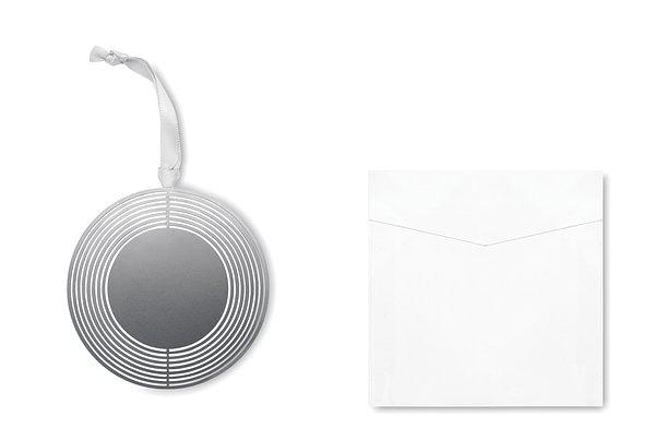 Ornament mit Band, rund Nate