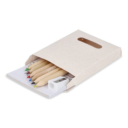 8-teiliges Malset in einer Schachtel aus recyceltem Milchkarton Mervas