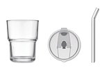Glasbecher mit Trinkhalm 400ml Gritte