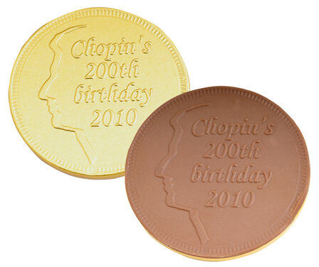 Schokoladentaler Ø 55 mm mit Blindprägung