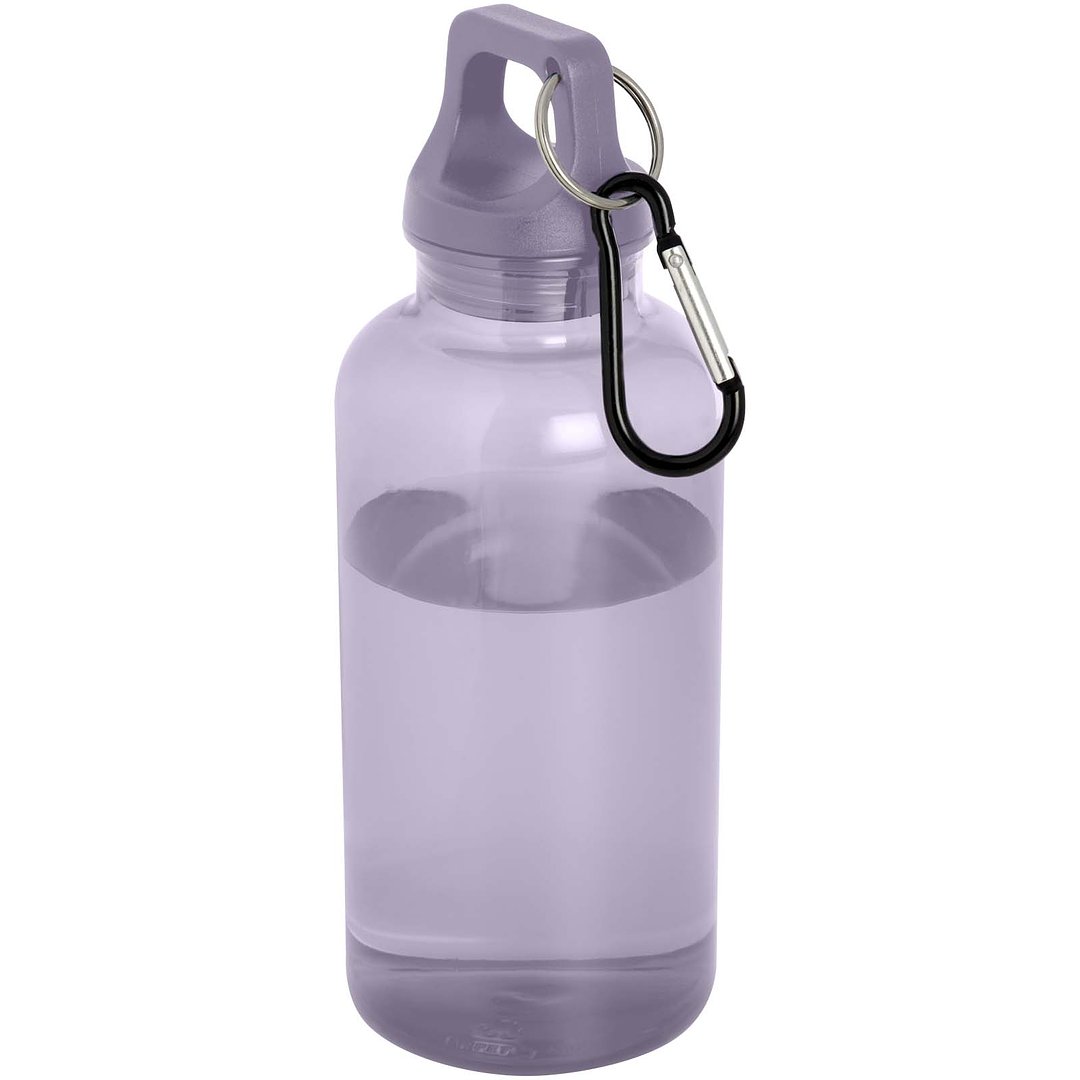 400 ml RCS-zertifizierte Trinkflasche aus recyceltem Kunststoff mit Karabiner - Emerik