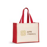 Tasche aus Canvas (320 g/m²), mit Boden und Seiten aus farbig laminierter Jute (350 g/m²) Ylannatrg