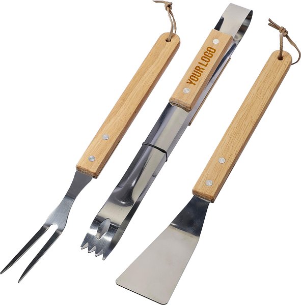 Grillset Masper | Edelstahl | 3 St. | Holzgriffe