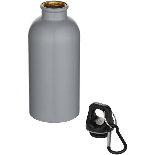 400 ml matte RCS-zertifizierte einwandige Trinkflasche aus recyceltem Edelstahl mit Karabinerhaken - Trudi