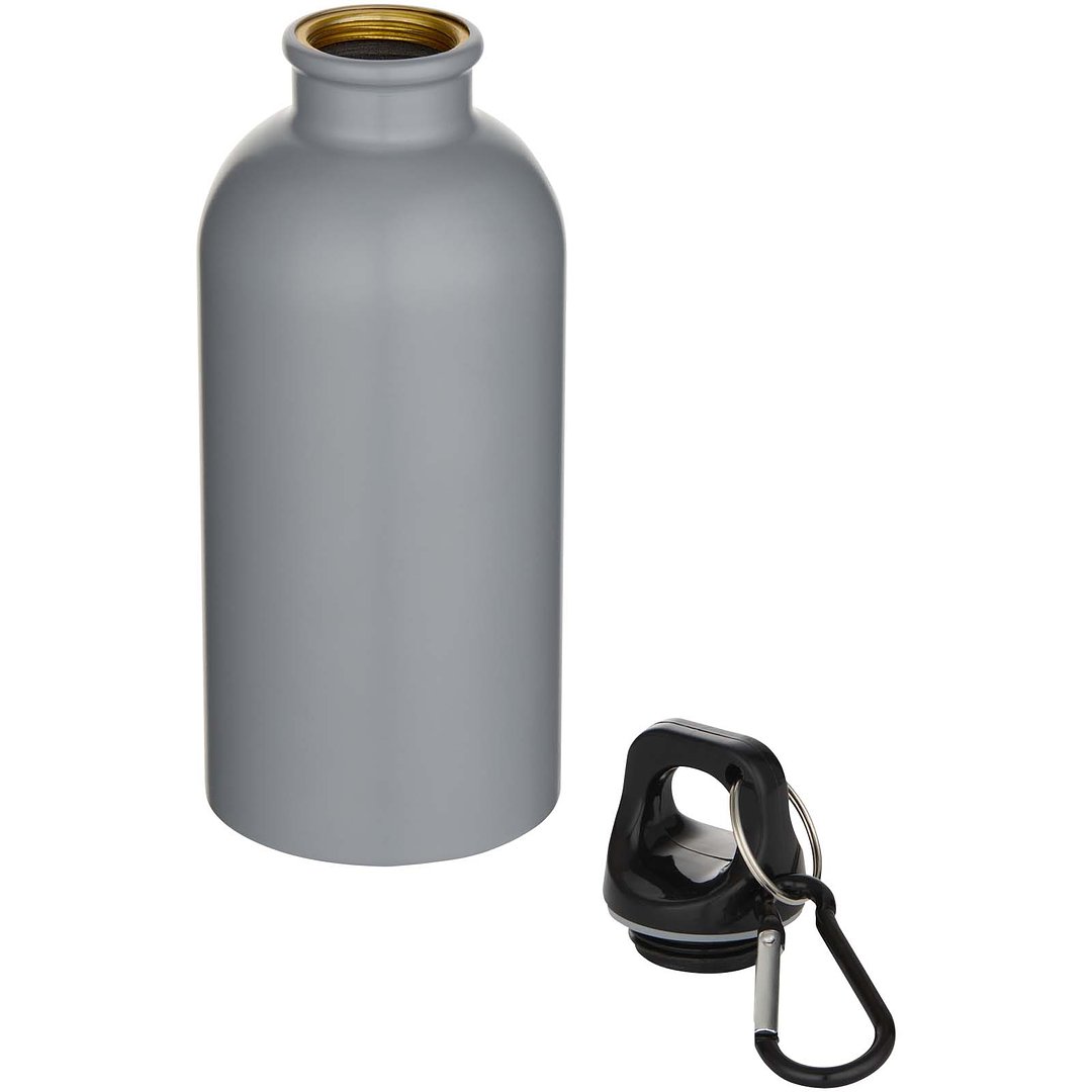 400 ml matte RCS-zertifizierte einwandige Trinkflasche aus recyceltem Edelstahl mit Karabinerhaken - Trudi