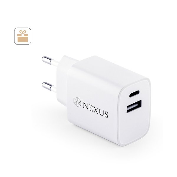 Ladegerät mit USB-A Anschluss 18W und USB-C 20W in 100% rABS Lursicca