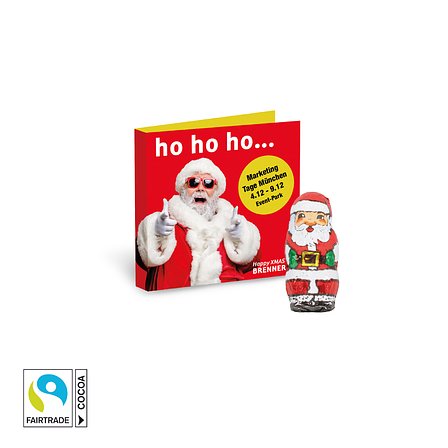 Werbe-Klappkarte mit Weihnachtsmann Fairtrade®