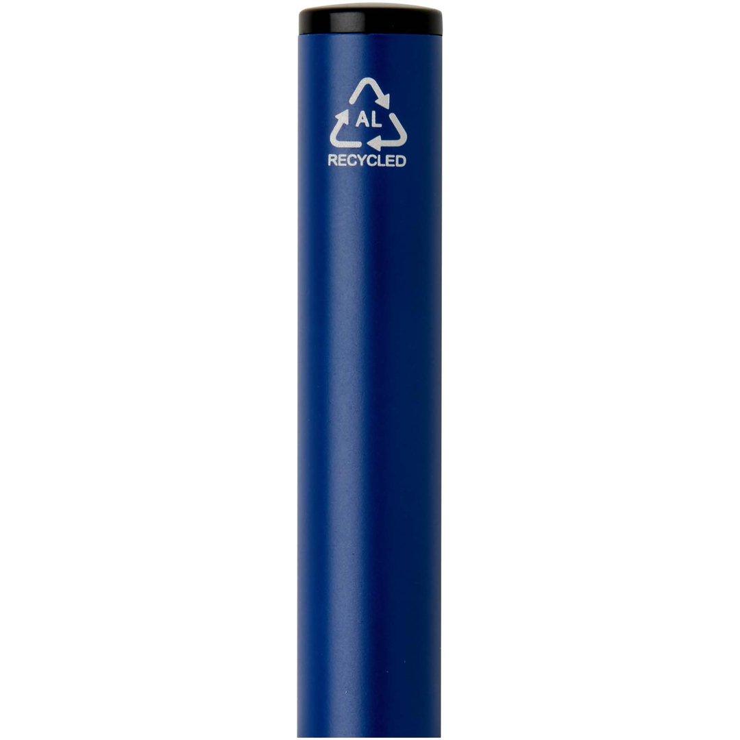 Kugelschreiber aus recyceltem Aluminium mit Drehmechanik und Hülle (blaue Tinte) - Anneliun