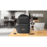 Wasserabweisender Rucksack aus recyceltem Twill mit zwei grossen Fronttaschen, 17 Zoll Leycili