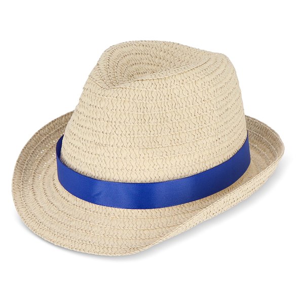 Pflanzlicher Strohhut mit farbigem Band Betonnel