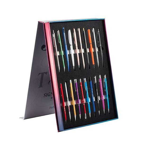 Mustermappe mit 20 Kugelschreibern "Signature" Adinatie