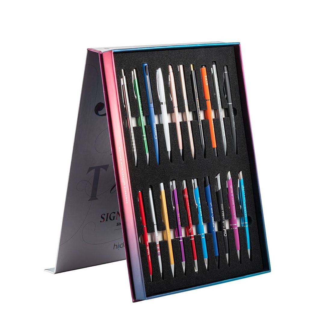 Mustermappe mit 20 Kugelschreibern "Signature" Adinatie