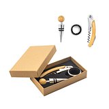 Weinset aus Bambus und Edelstahl Friner