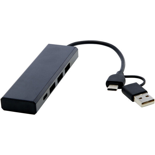 USB 2.0 Hub aus recyceltem RCS Aluminium - Corla