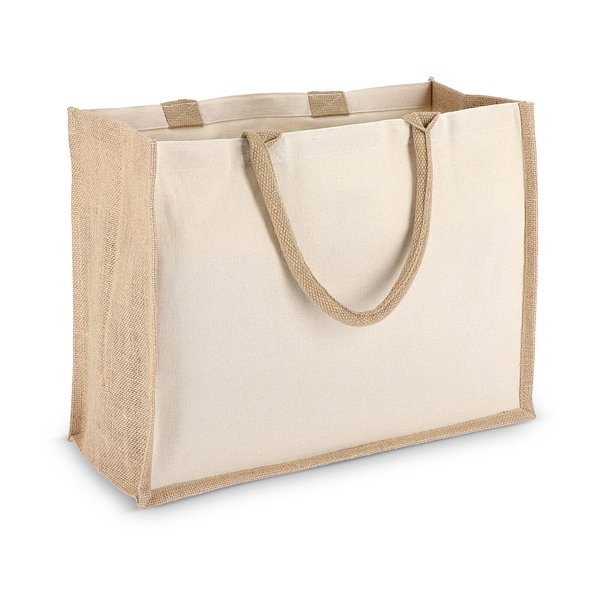 Jute-Baumwolle Tragetasche OEKO-TEX® 42,5 x 19 x 32cm 320g/m² Gritan