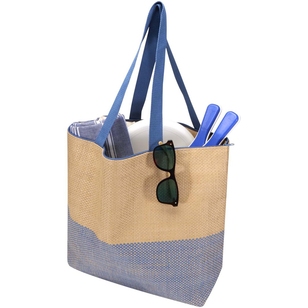 Grosse Strohpapier Tragetasche mit Reissverschluss, 21 l - Jürgin