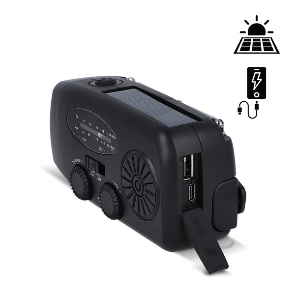 SafeSound Notfallradio mit Solar und Handaufzug Andrie