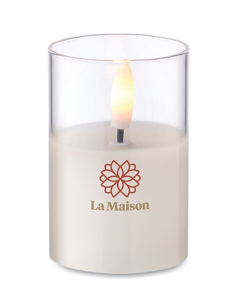 LED-Wachskerze im Glashalter Luonneta